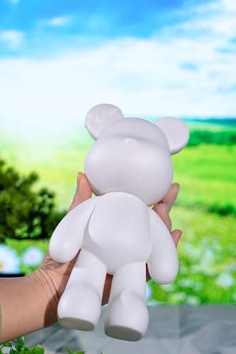 Coniuty Fluid Bear Painting Figure, DIY Bear Figure for Home Decoration (10 Inch, Blank Mold) thumbnail 2