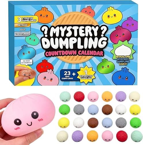 2026 Dumpling Squishy Advent Calendar, 24pcs Mini Dumpling Squishy Mystery Box Random Surprise Squishies, Stress Relief Sensory Fidget Toy for Anxiety Relief Hand Relax, Birthday Gifts - Image 1