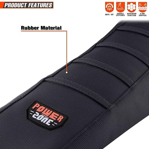 MCHMFG Motorcycle Universal Seat Cover Non-Slip Rubber Striped Gripper Soft Sewing for CRF WR WRF RMZ YZF SXF EXC EXC XC SX CR KLX Dirt Pit Bike Motocross Off Road (Black) thumbnail 7