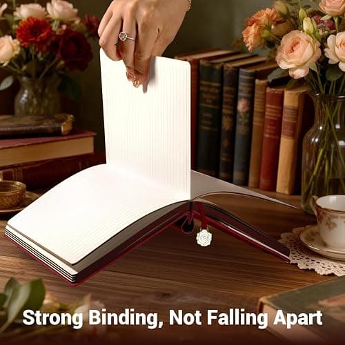 Aocii leather Journal for Women, A5 lined Daily Journals Notebook | Pretty Journaling for Writing, Hardcover Aesthetic Notebook, Lay Flat Note Taking, 224 Pages, Pen included thumbnail 5