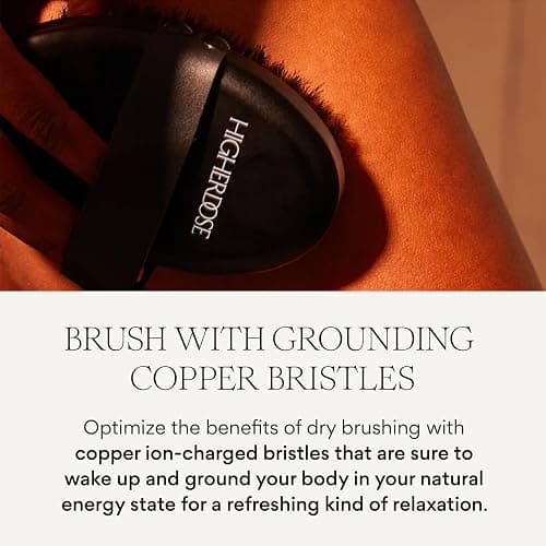 HigherDOSE Copper Dry Brushing Body Brush - Ion-Charged Dry Brush & Lymphatic Drainage Massager to Promote Circulation and Exfoliate for Glowing Skin - Everyday Antimicrobial Body Scrubber thumbnail 3