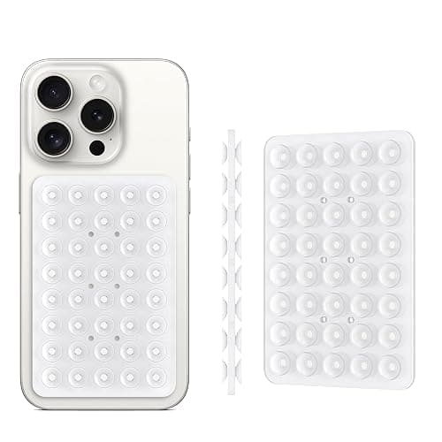 CMZZ Double Sided Silicone Suction Phone Holder Mount, Silicon Accessory for iPhone and Android, Hands-Free Mirror Shower Phone Holder, TikTok Videos and Selfies (Light Pink+Transparent) thumbnail 3
