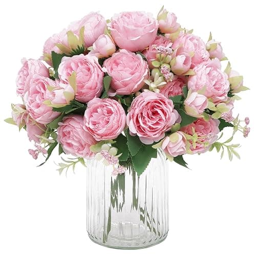 2 Packs Peonies Artificial Flowers, Light Pink Silk Artificial Peonies | Fake Peonies Artificial Peony Flower Bouquets for Centerpiece Table Wedding Party Home Decor - Image 1