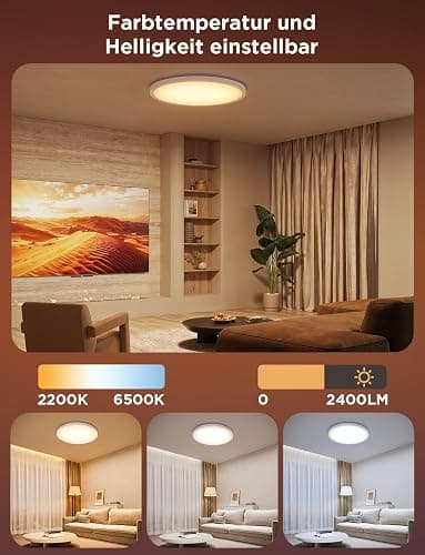Govee Deckenleuchte RGBIC Smart, 24W Ø30cm Led Deckenleuchte dimmbar, Deckenlampe Led mit 16 Millionen DIY Farben, Kompatibel mit Alexa & Google Assistant, für Schlafzimmer thumbnail 6