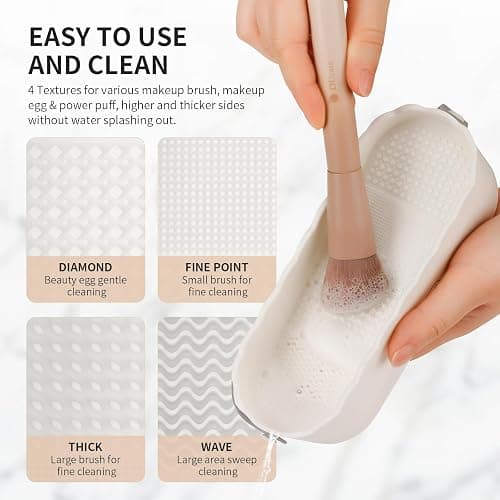 DUcare Makeup Brush Cleaner Shampoo Soap Solid Brush Cleaning Mat Removes Cosmetic Color Brush Cleaner Pad for Cleaning Makeup Sponges Brushes thumbnail 3
