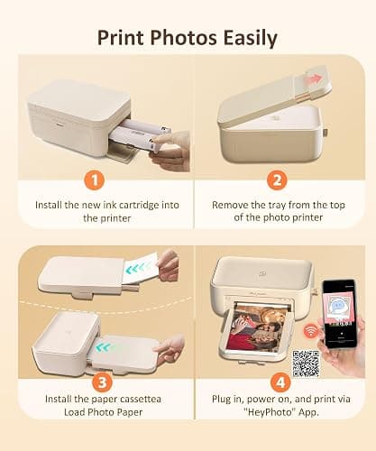 HPRT CP4100 4x6 Photo Printer with 108 Sheets & 2 Ribbons, Full-Color Thermal Dye Sublimation Wi-Fi Printing, Portable Instant Picture Printer for iPhone/Android, AR Video, Fun App, Home Use, White thumbnail 7