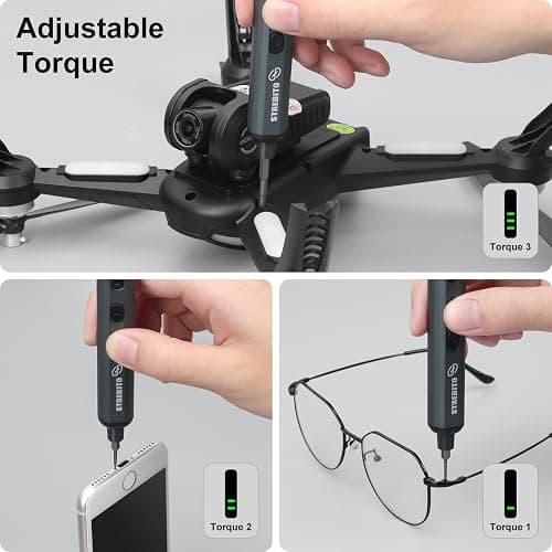 STREBITO Mini Electric Screwdriver Set, 70 in 1 Small Electric Screwdriver Cordless - 64 S2 Preicison Bits, 5 Torque Settings, 4 LED Lights, Mini Power Screwdriver Repair Tool Kit for PC RC Electronic thumbnail 3