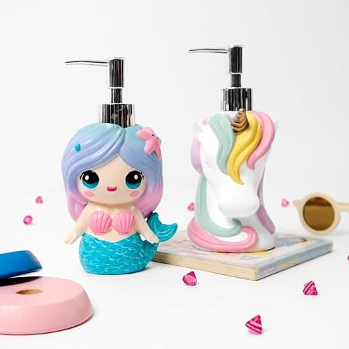 Mondeluna Mermaid Soap Dispenser, Cute Soap Dispenser, Mermaid Bathroom Decor, Hand Soap, Shampoo, Shower Gel Dispenser, Suitable for Bathrooms, Kitchen Countertops, Bathroom Accessories (Mermaid) thumbnail 8