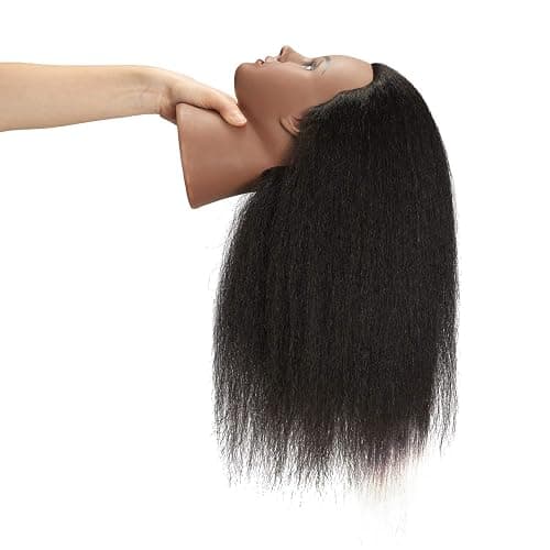 Hairingrid Mannequin Head 14" 100% Real Hair Hairdresser Cosmetology Mannequin Manikin Training Head Hair and Free Clamp Holder (14 Inch) thumbnail 4
