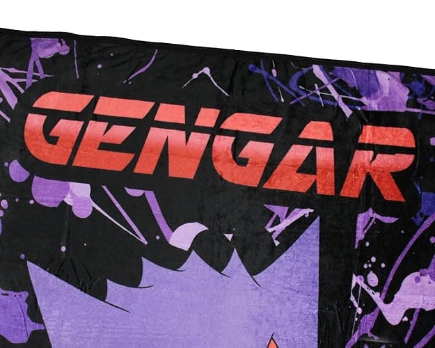 Pokemon Gen 1 Gengar Trading Card Pokedex Throw Blanket - 46" x 60" Cozy Soft Fleece Throw Blanket for Bed Couch thumbnail 2