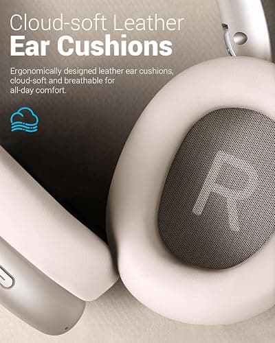 Wentronic Y01 Wireless Over Ear Headphones, Noise Canceling Bluetooth 5.3 Headphones with Microphones,Hi-Res Audio,48H Playtime,Foldable,Breathable Soft Earpads for iOS/Android/Samsung/PC-Starlight thumbnail 4