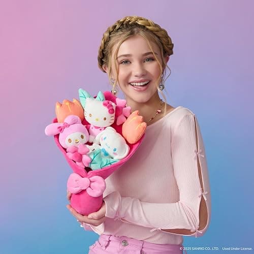 Jazwares Hello Kitty and Friends - 12-inch Plush Special Occasion Bouquet - 9 Plush - Officially Licensed Hello Kitty and Friends Product Ages 6+ thumbnail 2