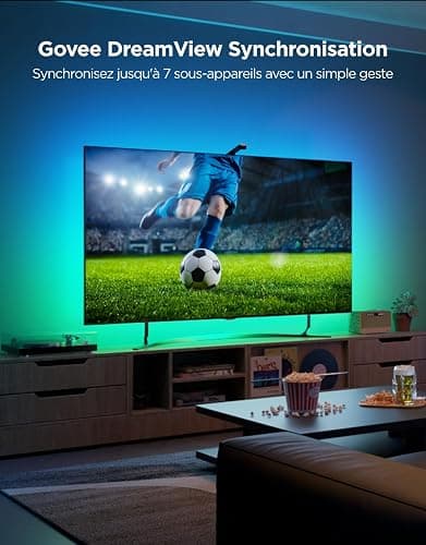 Govee RGBIC TV Backlight 3 Lite avec Correction Fish-Eye Fonction, Synchronisation pour TV 55-65 pouces, Ruban LED WiFi RGBICW 3,6 M avec Caméra, Perle de Lampe 4 Couleurs en 1, Contrôle Vocal et APP - 3,6M thumbnail 3