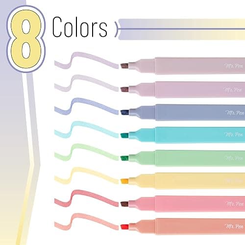 Mr. Pen- Aesthetic Cute Pastel Highlighters Set, 8 pcs, Chisel Tip, Candy Colors, No Bleed Bible Assorted Colors thumbnail 3