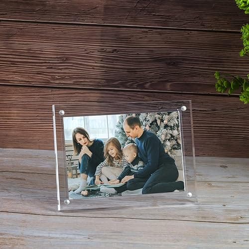 ECOSEAO Acrylic Picture Frames 6x8 Inches - 5 Pack Clear Magnetic Picture Frame Desktop Display with Photo Frame Support Stand Best Gift for Family, Baby, Thanksgiving thumbnail 5