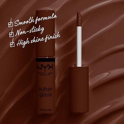 NYX PROFESSIONAL MAKEUP Butter Gloss Brown Sugar, Non-Sticky Lip Gloss - Lava Cake (Rich Brown) thumbnail 2