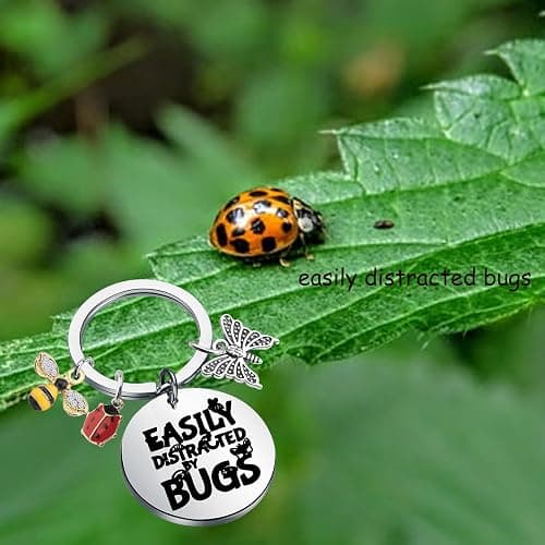 KUIYAI Entomology Gift Future Entomologist Gift Insect Collector Gift Easily Distracted By Bugs Keychain For Nature Lovers thumbnail 6