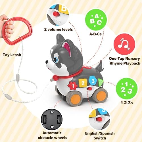 Baby Toys for 6-12-18 Month, 3-in-1 Musical Puppy Toy, Crawling & Walking Toys for 1 Year Old Boy Girl Gifts, Bilingual Learning Educational for 7 8 9 10 Months Developmental Toy thumbnail 5