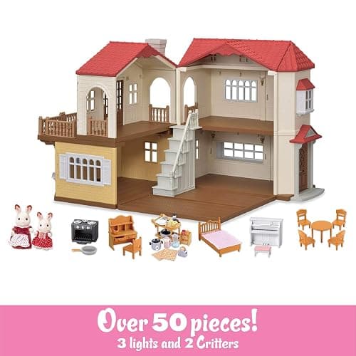 Calico Critters Red Roof Country Home Gift Set, Dollhouse Playset, Furniture and Accessories Included thumbnail 6