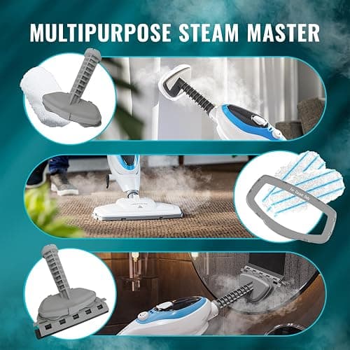 PurSteam 10-in-1 Steam Mop, Floor Steamer with Detachable Handheld Steam Cleaner for Tile, Hardwood Floors thumbnail 3