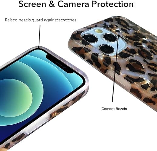 J.west Compatible with iPhone 14 Pro Max Case - Luxury Sparkle Clear Leopard Print Soft Silicone Cover for Girls & Women (6.7" Cheetah) thumbnail 6