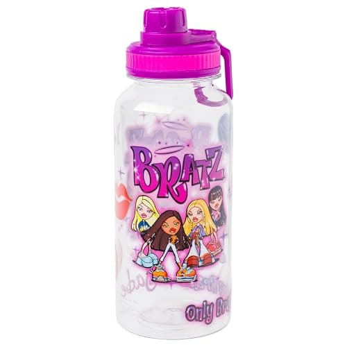 Silver Buffalo Bratz Airbrush Featuring Yasmin, Sasha, Jade, and Cloe Twist Spout Plastic Water Bottle with Stickers You Stick Yourself, 32 Ounces thumbnail 4