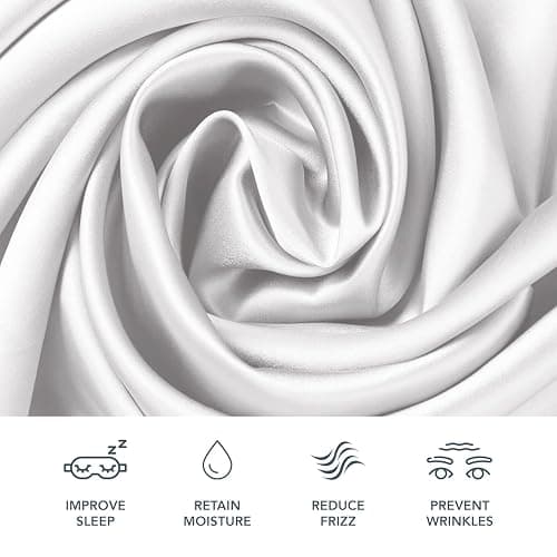 Imperial Rooms Satin White Pillow Cases 2 Pack – Soft as Silk Pillowcases for Hair and Skin Care, Gifts for Women – Standard Size Pillow Covers with Envelope Closure (50x75 cm) thumbnail 5
