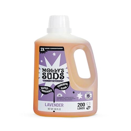 Molly's Suds Liquid Laundry Detergent | Clean Laundry Detergent Soap for Sensitive Skin | 2x Concentrated, High Efficiency (HE) (Lavender - 200 Loads) - Image 1