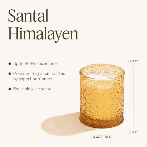LA JOLIE MUSE Amber and Sandalwood Scented Candle | Santal Himalayen Candle | 6oz Luxury Soy Candle | Clean Burn & Long-Lasting | Gift-Ready for Hosts & Gatherings | Elegant Home Décor thumbnail 5