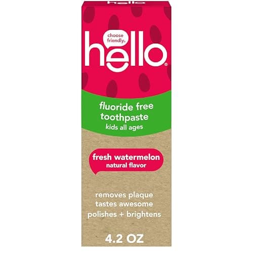 hello Kids Fluoride Free Toothpaste, Fresh Watermelon, 4.2 oz | For Kids of All Ages, Removes Plaque, Polishes and Brightens, Tastes Awesome, Vegan, Gluten Free, SLS Free - Image 1