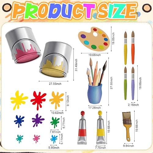 Resholder 20 Pcs Art Paint Party Decorations Large Cardstock Cutout | DIY Photo Backdrop Prop, Paint Bucket Palette Brush Painting Splatter Cutout, Back to School Birthday Classroom Supplies thumbnail 2