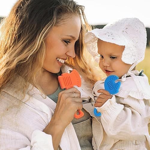 TYRY.HU Baby Teething Toys for Babies, Baby Teether Toys, BPA Free Silicone Baby Molar Teether Chew Toys, Hammer Wrench Spanner Pliers for Boys Girls, Soft-Textured, Easy to Hold & Clean, 4 Packs thumbnail 2