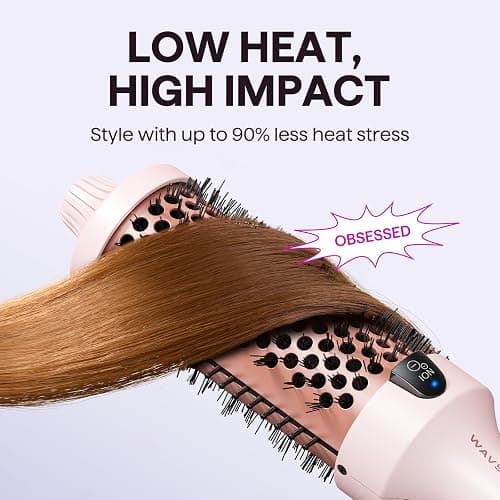 Wavytalk Thermal Brush Blowout Boost Grande, 1.77 Inch Heated Round Brush for Long Hair Blowout, Tourmaline Ceramic Negative Ion Technology Reduce Hair Damage, Dual Voltage Sakura Pink thumbnail 5