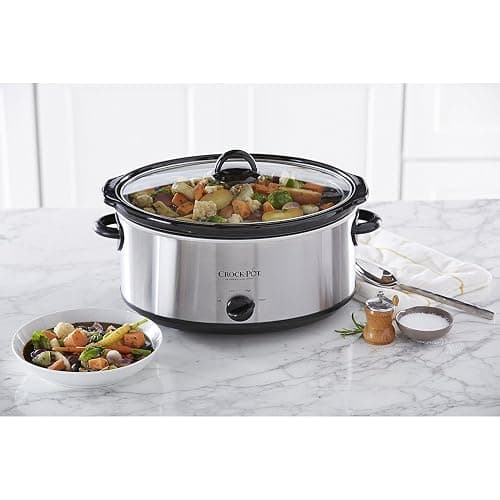 Crock-Pot 7 Quart Oval Manual Slow Cooker, Stainless Steel (SCV700-S-BR), Versatile Cookware for Large Families or Entertaining thumbnail 5