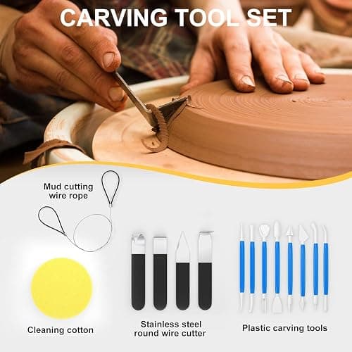 Pottery Wheel Pottery Forming Machine 25CM 350W Electric Pottery Wheel with Foot Pedal DIY Clay Tool Ceramic Machine Work Clay Art Craft (Pink) thumbnail 8