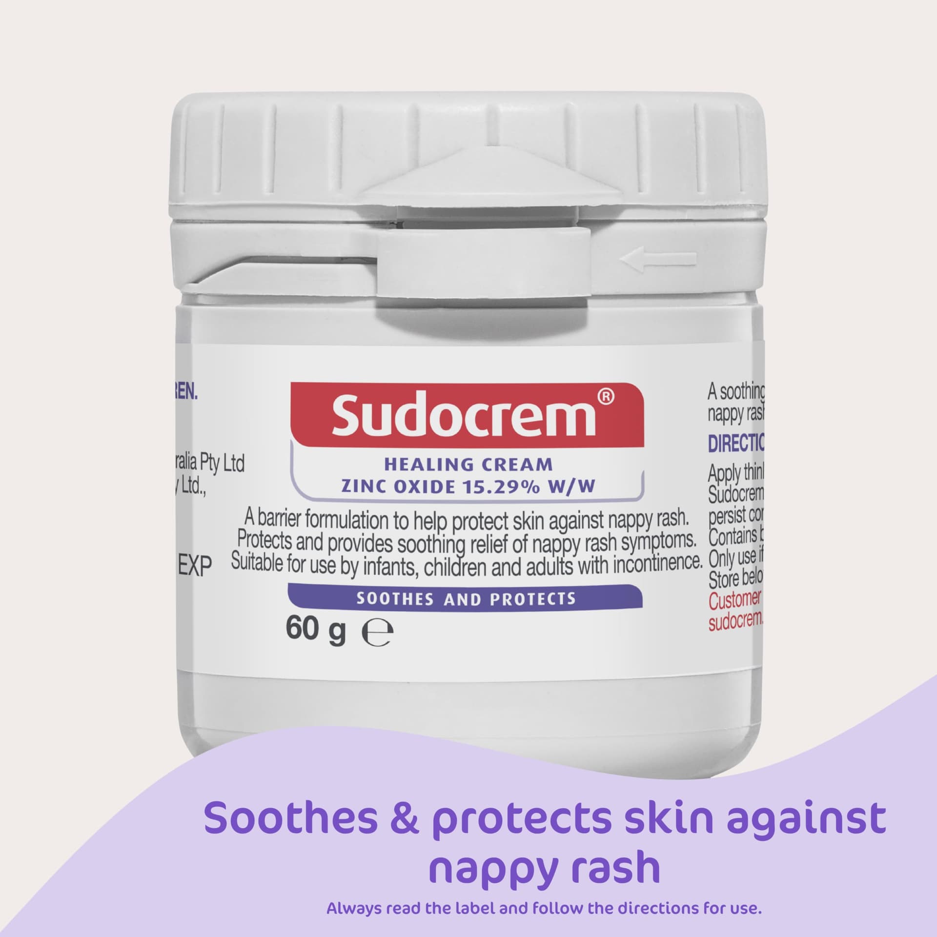 SUDOCREM - Healing Cream | Soothes and Protects against Nappy Rash | 60g thumbnail 4