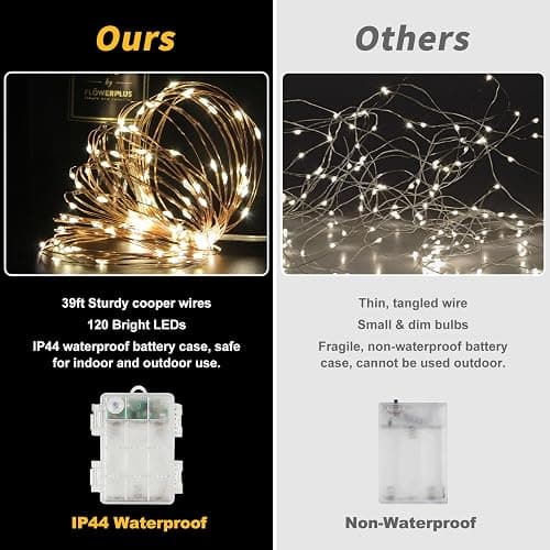 39Ft 120 LED Fairy Lights Battery Operated, RGB Color Changing String Light with Remote and Timer, Battery Powered Twinkle Lights for Bedroom, Dorm, Wall, Mason Jar, Backyard Indoor Outdoor Christmas thumbnail 8