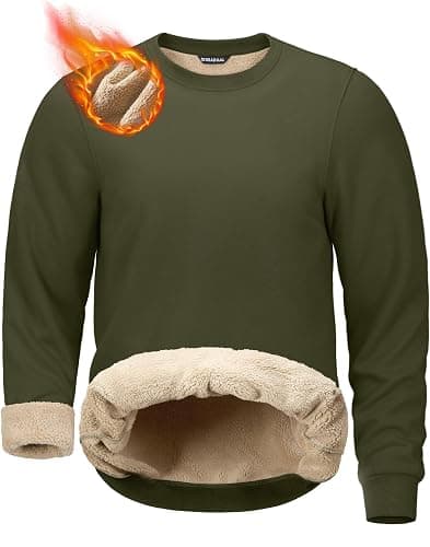 G Gradual Sherpa Lined Sweatshirts for Men Fleece Crewneck Sweatshirt Pullover Warm Shirts for Winter - Image 1