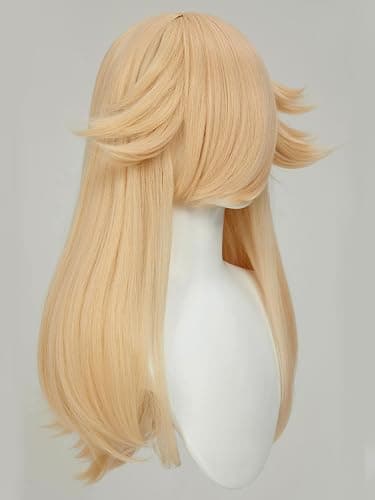 miccostumes Women's Long Golden Wig Princess Cosplay Synthetic Hair Halloween Party(Golden, onesize) thumbnail 3