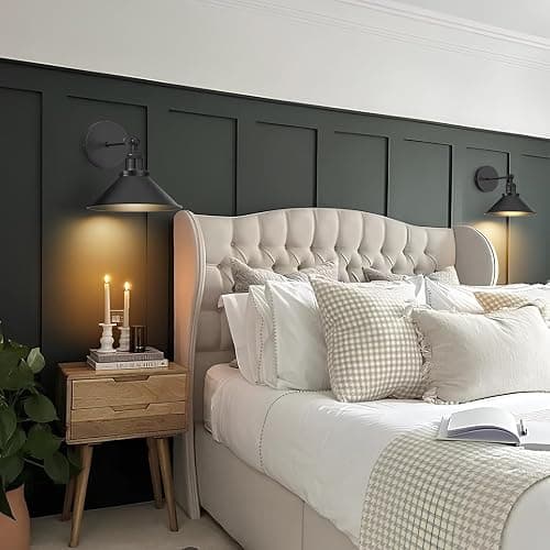 ZornLots Battery Operated Wall Sconce Set of 2,Vintage Wireless Wall Sconces with Remote,Dimmable Led Wall Lights,Wall Lamp Fixture Indoor Bedroom Living Room Kitchen,LED Bulbs Included,Black thumbnail 6
