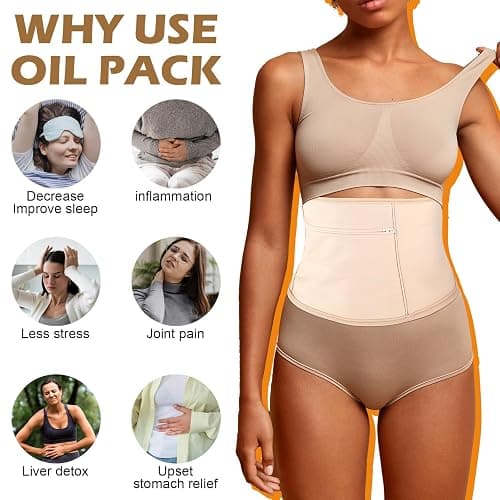 Kifmurase Castor Oil Pack Compress Wrap for Liver Detox, Soft Cotton Organic Castor Oil Wrap for Stomach, Reusable and Mess-Free, Improve Sleep and Digestion(Castor Oil Not Included) thumbnail 4