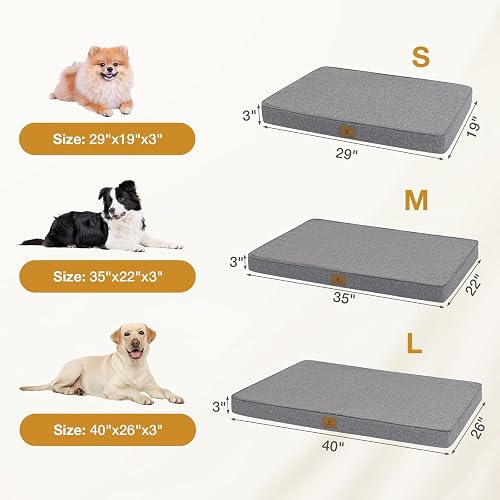 Flex Grid Memory Foam Dog Bed for Large Dogs, Large Washable Dog Bed with Removable Cover, Flex Grid Memory Foam Support & Anti-Slip Bottom, Joint Relief Pet Sleeping Mat for Dogs (Grey, Medium) thumbnail 10