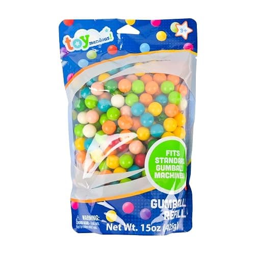 Toymendous Gumballs for Gumball Machine, 15oz Assorted Chewing Gum Fruit Flavored Bubble Gum, Gluten Free, 193 pieces - Image 1