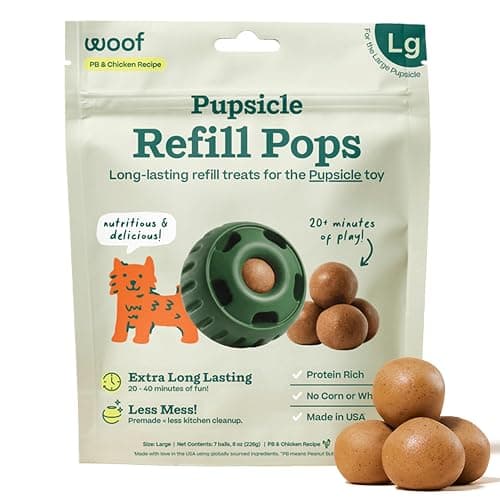 WOOF Pupsicle Chicken Refill Pops, Delicious Long Lasting Dog Treats, Wholesome Ingredients, Pre-Made Large Pupsicle Refills Pops- For Dogs 25 - 75 lbs - 7 count - Image 1