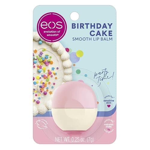 eos Natural Shea Lip Balm- Birthday Cake, All-Day Moisture Lip Care Products, 0.25 oz - Image 1