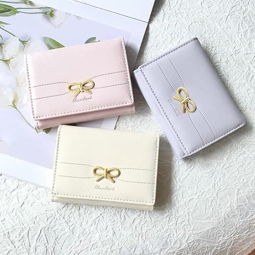 Sunwel Fashion Wallets Girls Cute Coquette Bow Small Wallet Aesthetic Card Holder ID Window Purse for Women (PINK) thumbnail 6