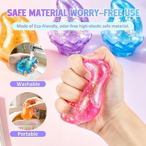 Water Drop Squishy Fidget Toys, Slow Rise Squishy Stress Balls Relief Toy, Squeeze Squishies Toys for Anxiety Relief, Sensory Squeeze Ball for Kids Adults, Office Classroom Party Favors thumbnail 3
