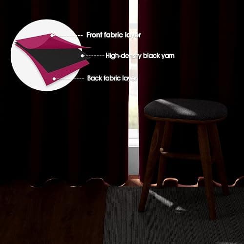 HOMEIDEAS Raspberry Blackout Curtains, Hot Pink Curtains for Bedroom 52 X 84 Inch Length 2 Panels Set Room Darkening Bedroom Curtains, Soundproof Thermal Grommet Window Curtains for Living Room | Darkening Curtains, Soundproof Thermal Grommet Window Drapes, for Living Room, Bedroom thumbnail 3
