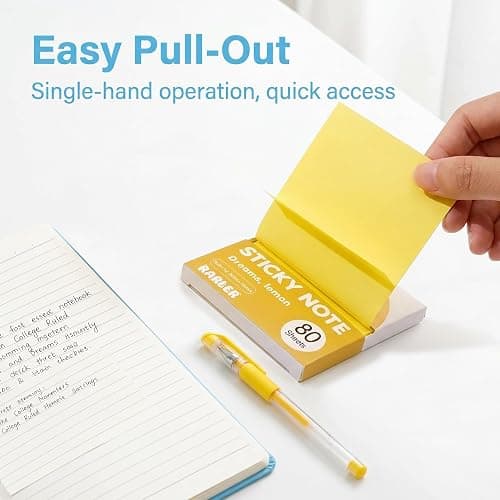 Rarler 12 Boxes of Transparent Pull-Out Sticky Notes (960 Sheets Total) - Office Stationery Work Accessories with Strong Adhesion, No Residue, 50 Reuses Per Sheet, Suitable for Office Work thumbnail 4