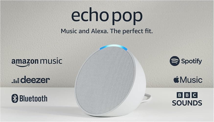 Echo Pop (Newest gen) | Full sound compact Wi-Fi and Bluetooth smart speaker with Alexa | Glacier White thumbnail 8